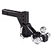 Goplus Triple Ball Swivel Adjustable Drop Turn Trailer Tow Hitch Mount for 2