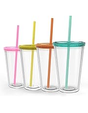 Maars Classic Insulated Tumblers 16 oz | Double Wall Acrylic | 4 Pack