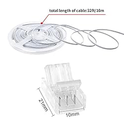 RGBZONE 32.8ft 3Pin LED Extension Cable Wire and