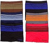 Men's Seamless Athletic Style Stretch Boxer Briefs - Assorted Color 6 Pack One Size: Fits Approx S - XL