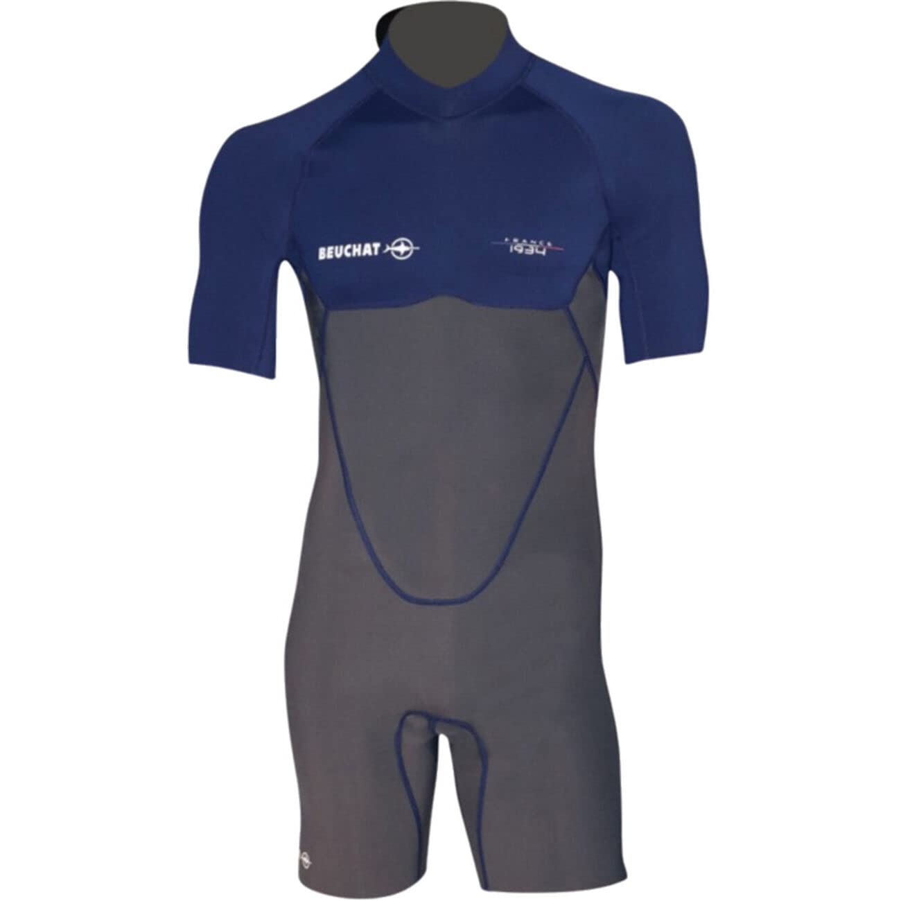 Beuchat Atoll ZD 2mm Men's Shorty, Men's, Blue/Grey, S