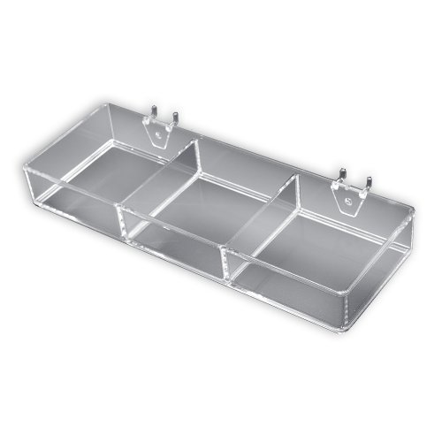 Azar 225503 3-Compartment Tray for Pegboard/Slatwall