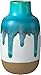 Amazon Brand – Stone & Beam Modern Ceramic Home Decor Flower Vase - 7 Inch, Teal White Tan