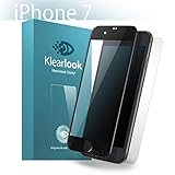 [1+1 Pack] Klearlook [Crystal Series] Front Ultra Clear 3D Full Coverage Tempered Glass Screen Protector and Back Matte PET Film for Apple iPhone 7 [Black Frame]