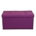 Otto & Ben Mellow Folding Box Chest with SMART LIFT Top Upholstered Tufted Ottomans Bench Foot Rest for Bedroom and Living Room, Orchid Purple 30
