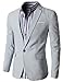 H2H Mens Slim Fit Suits Casual Solid Lightweight Blazer Jackets One Button Flap Pockets