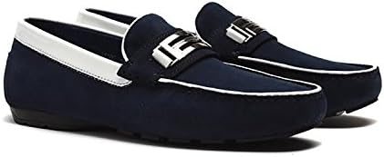 Cooyy Casual rubber oxford Metal buckle driving city leather board Mocassins classic loafers Italian design men shoes Nevy 10 D(M) US