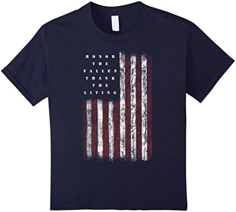 unisex-child Veteran Shirt Honor the Fallen Thank the Living Memorial Day 6 Navy