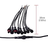 BTF-LIGHTING 5pairs 4 Core 4pin Black Plastics Waterproof IP65 led connctor for Strip Light Male Female 40cm/Pair Applicable 0.2mm² 15mm nut
