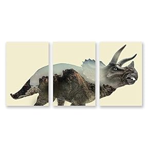 3 Panel Animal with Mountain Pictures Home Wall...