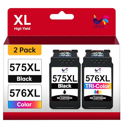 ONLYU 575XL 576XL Cartouche d'encre Remplacement Pour Cartouche PG575XL CL576XL Cartouche Canon PIXMA TS3750i TR4755i TS3550i TS3551i TS3751i TS3752i TR4750i TR4751i TR4756i ( Noir ,Couleur)