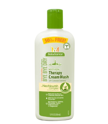 Babyganics Moistsurizing Therapy Cream Wash, 8oz Bottle (Pack of 2)