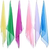 VNDEFUL 5 Pieces 24 x 24 Inches Square Dance Scarf Magic Scarves Juggling Scarf, Performance Props Accessories, Color Random