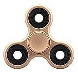 EDC Fidget Spinner, Hand Tri-Spinner Fidget Stress Relief Toys for Adults and Kids, All-in-one Design High Speed Ceramic Bearing 2-3 Min Spins,Relieves your ADD ADHD Autism Anxiety Boredom Matt Gold