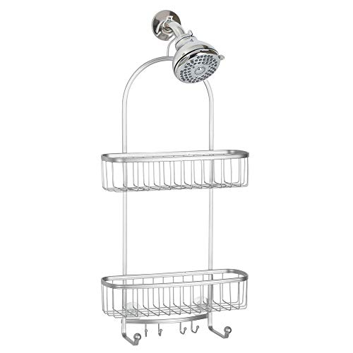 mDesign Large Metal Bathroom Tub & Shower Caddy, Hanging Storage