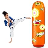 Novelty Place Kid's Inflatable Punching Bag - 4 Feet Tall Free Standing Socker Bopper Buddy - Hit & Bounce Back Air Bop Toy Fun for All Ages Boys Girls Fitness & Stress Relief