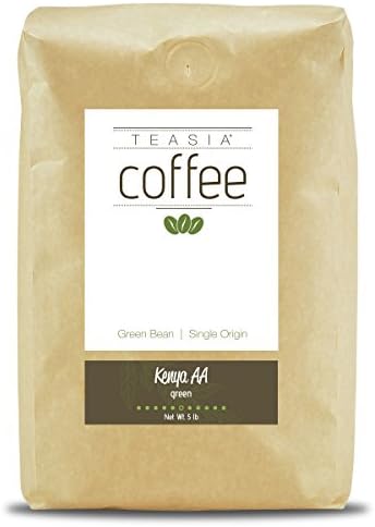 Teasia Coffee, Kenya AA, Single Origin, Green Unroasted Whole Coffee Beans, 5-Pound Bag