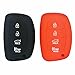 Coolbestda 2Pcs Silicone Smart 4buttons Key Fob Skin Cover Case Protector Keyless Jacket Remote Bag for 2018 2017 2016 Hyundai Tucson Elantra (NOT FIT Flip/Pop Out/Folding Key