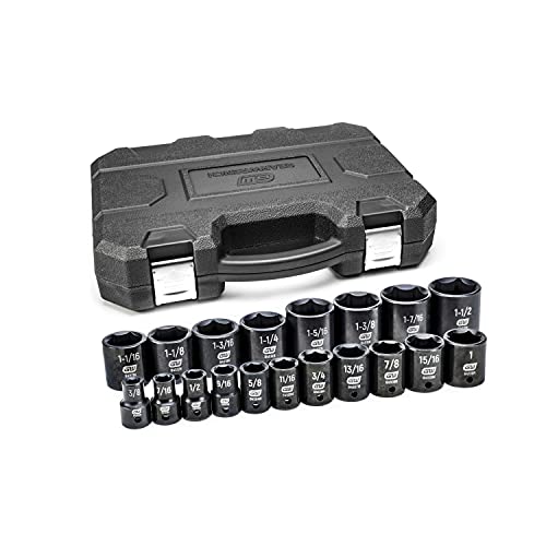 GEARWRENCH 19 Pc. 1/2" Drive 6 Pt. Standard Impact Socket Set, SAE - 84932N