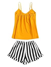 Conjunto de pijama con estampado de letras y cordones, para dama