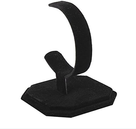 Black Velvet Removable Bracelet Display Holder Stand Jewelry Rack Watch Bangle Headdress Flower Elastic Organizer C Shape Case