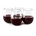 Plastic stemless wine glasses – shatterproof 100% clear Tritan tumblers for daily use – dishwasher safe - 16 oz – set of 4 – great for patio pool hot tub parties picnics camping boating or gift