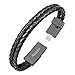 Auzev Charging Bracelets Cable Data Charger Cord Fashion Double Braided Leather Wrist Line (M（7.2"）)