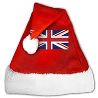 TCCZQ British Flag Unisex Velvet Fabric Santa Hat Party Accessory Christmas Holiday Hat