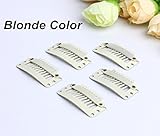 Salmony 50pieces hair snap clips for extensions weave toupee wig U Shape 9 teeth styling tools ( Black , Brown , Blonde 3 Color ) (Blonde)