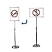 Floor Sign Holder Poster Stand Adjustable Pedestal Aluminum Snap Open Frame for 11x17 Inches with Heavy Round Base, Both Vertical and Horizontal Sign Displayed (Silver)