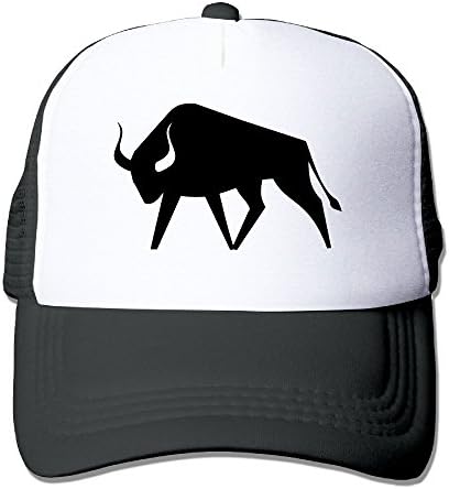 Jia De Ba Funny Bull Cowboy Boot Hat,Bull Ride Hat,Horse Stable Hat Adult Trucker Cap Baseball Dad Mesh Hat Black