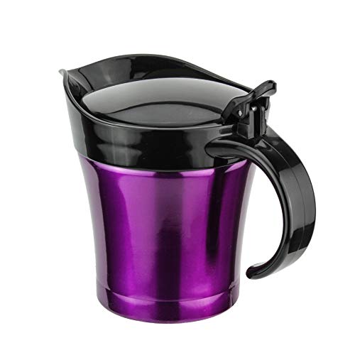 Gravy boat Stainless Steel Insulated Jug with Hinged Lid Ideal for Gravy or Cream at Thanksgiving, Stainless Steel Gravy Boat Sauce (450ML) (purple)