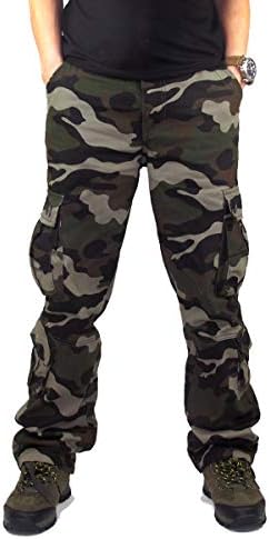 Men's Outdoor Casual Loose Multi Pocket Cargo Pants Solid Military Athletic-Fit Trousers by Summer