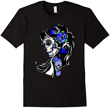 Mens Day of the Dead Sugar Skull T-Shirt XL Black