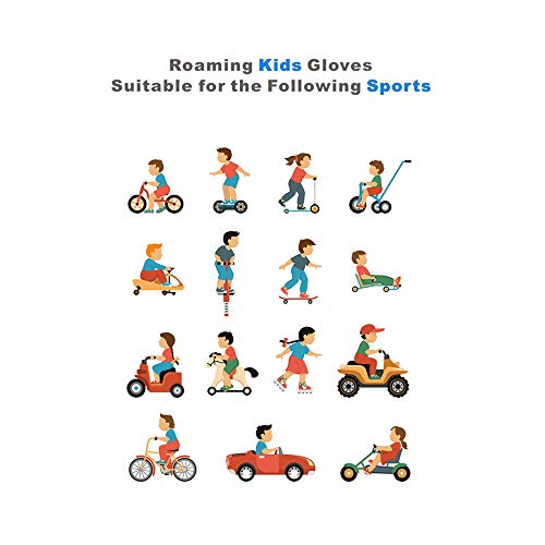 Roaming Kids Gloves for Age3-10, Great for Outdoor Sports, Cycling, Riding, Motocycling,Running, Climbing, Scooter, Monkey bar etc. (5-6Years, Dinosaurs)