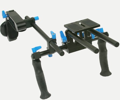 ePhoto DSLR Rig Shoulder Mount Rod Support Rail System steady DSLR DV HDV Rig with Counter Weight WRL02