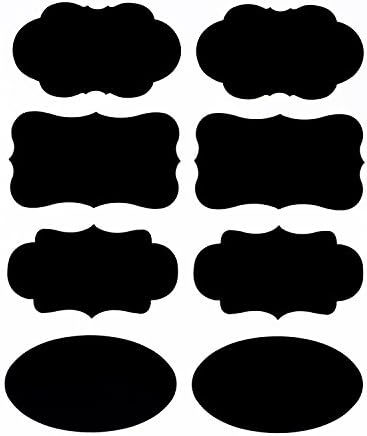 LeeDragon Reusable Adhesive Vinyl Chalk Labels Sticker for Jars and Bottles (24 pcs of Pack)