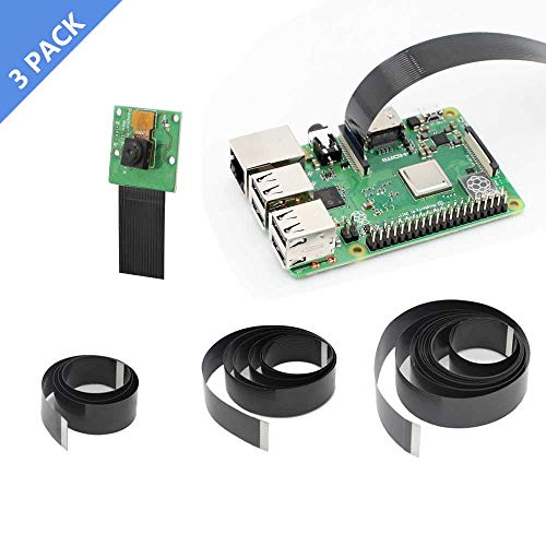 Raspberry Pi Camera Cable, iUniker 15 Pin Ribbon Flat Cable, Pi Camera Flex Cable, Flex CSI Cable 50cm/1m/2m for Raspberry Pi 3B+, 3B, 2B (Not for Pi Zero)