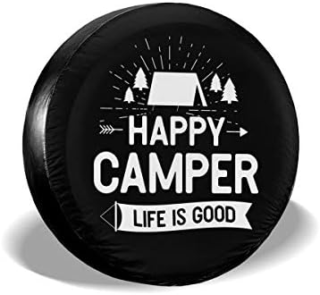ULNL Happy Camper Spare Wheel Tire Cover Waterproof Tire Protectors (14,15,16,17 Inch)