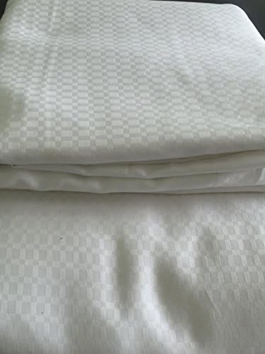 25 Inch Deep Pocket 100-Percent Cotton " Damask" 1000 Thread Count Checks Pattern 1 Duvet &amp; 2 Pillow Shams + 1 Fitted Sheet (Twin XL / White).