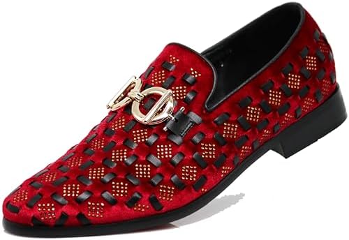 Enzo Romeo Men\'s Red Vintage Satin Silky Floral Loafer Slip On Tuxedo Shoes Amazon.com | ARK1 Men main image 3