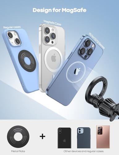 Lamicall Soporte Celular Auto mag Safe - [20 Imanes Más Potentes] Porta Celular para Auto, Base para Celular Auto, Compatible con iPhone 17 Pro MAX 16 15 14 13 Series & Magsafe Funda, All Celular