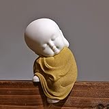 KINGZHUO White Ceramic Little Cute Buddha Statue