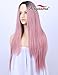 K'ryssma Fashion Pink Wig Ombre Dark Roots Long Straight Ombre Synthetic Wig with Middle Part Pink Ombre Wigs for Women 22 inches…