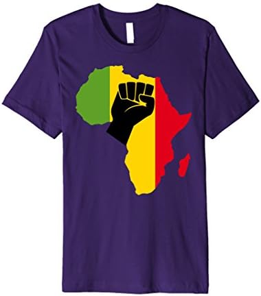 Mens Africa Black Power Africa Map Fist African T-Shirt Large Purple
