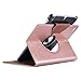 iPad Mini 2 Case, iPad Mini Case, iPad Mini 3 Case, ULAK 360 Degree Rotating Smart Synthetic Leather Stand Case Cover for Apple iPad Mini 1/2/3 with Auto Sleep/Wake Function (Rose Gold)