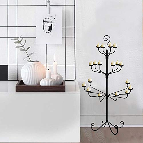 smtyle Tall Votive Candle Holders DIY 18 Floor Candelabra for Tealight Set Wedding Decor Large 70 inch with Black Iron