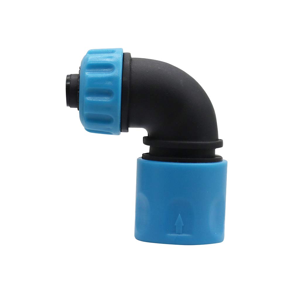 FULAIERGD 2 Pieces ABS 12.5 mm (1/2 inch) Hose Manifold Quick Coupling 90° Button Quick Coupling for Car Washing Hose for Garden Watering