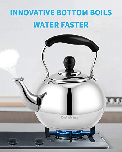 Stove Top Whistling Tea Kettle 2.5 Quart Classic teapot appearance Culinary Grade Stainless Steel Teapot Composite process bottom
