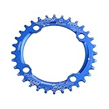 Mountain Chain Ring, Alloy Bike 104BCD 36T Ultralight Bicycle Chainring Circular Round Chainwheel (Blue)